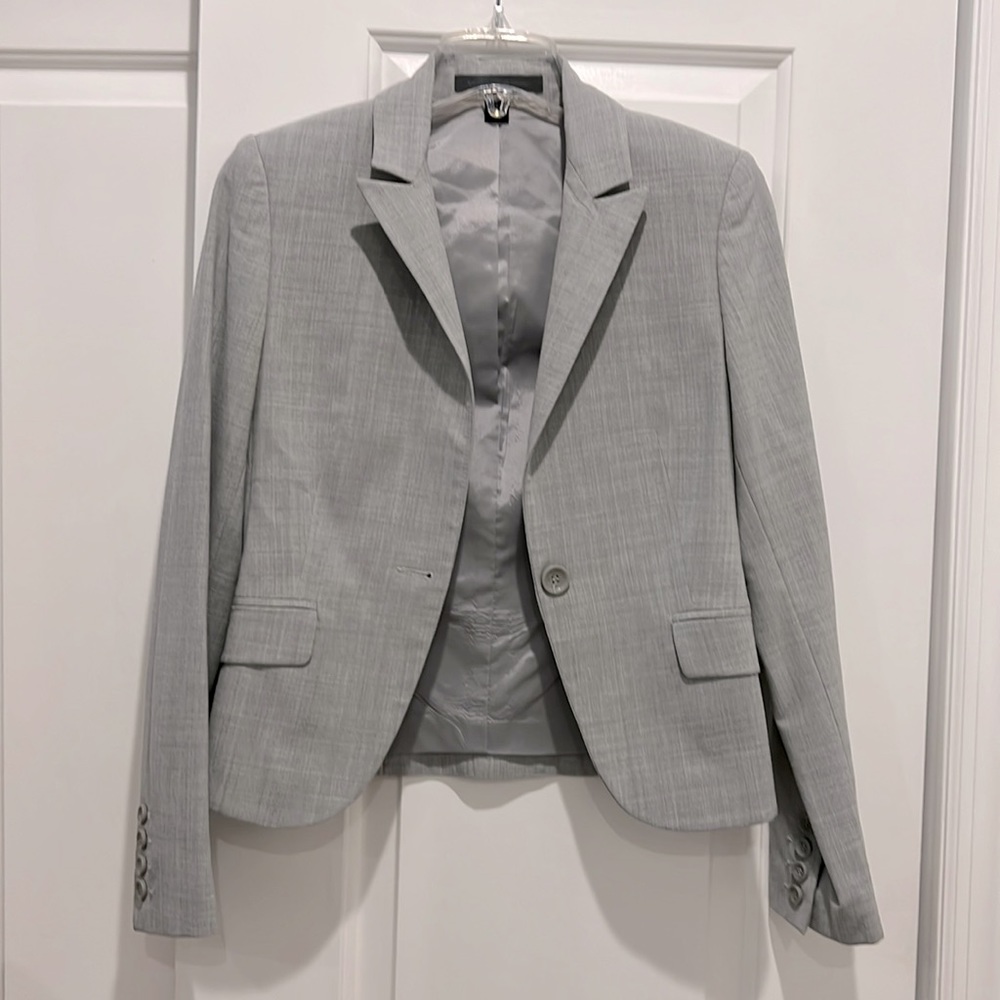 Silver skirt suit (skirt and blazer combo )
